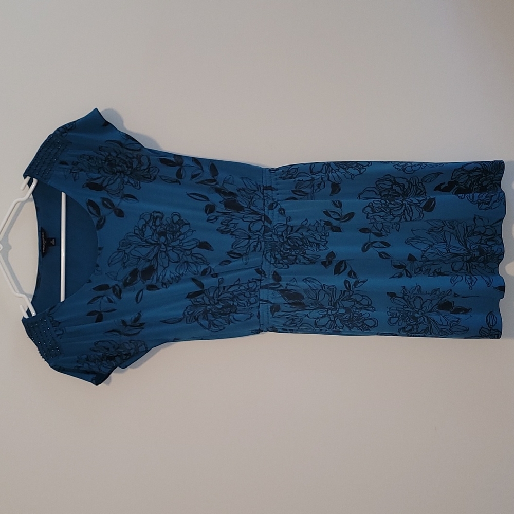 Banana Republic Factory Teal Floral Dress